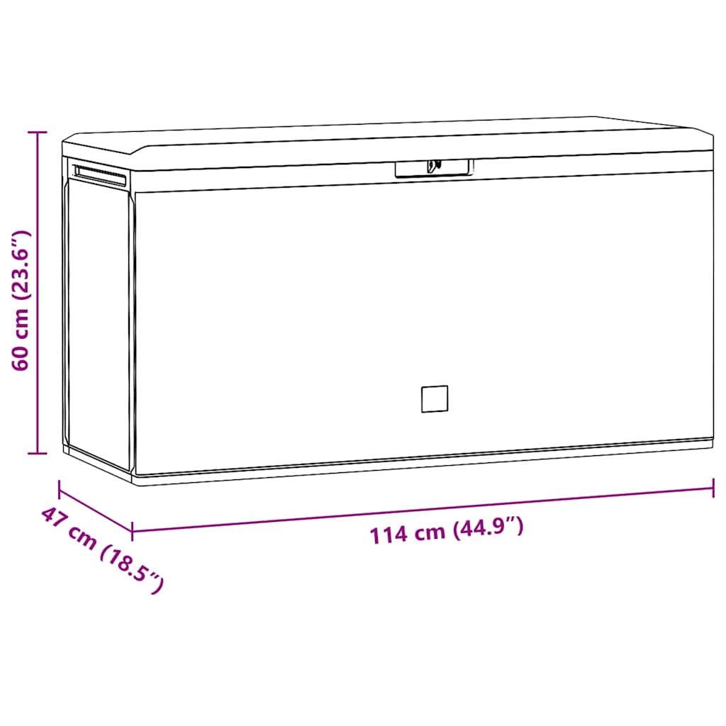 vidaXL Garden Storage Box Anthracite 114x47x60 cm