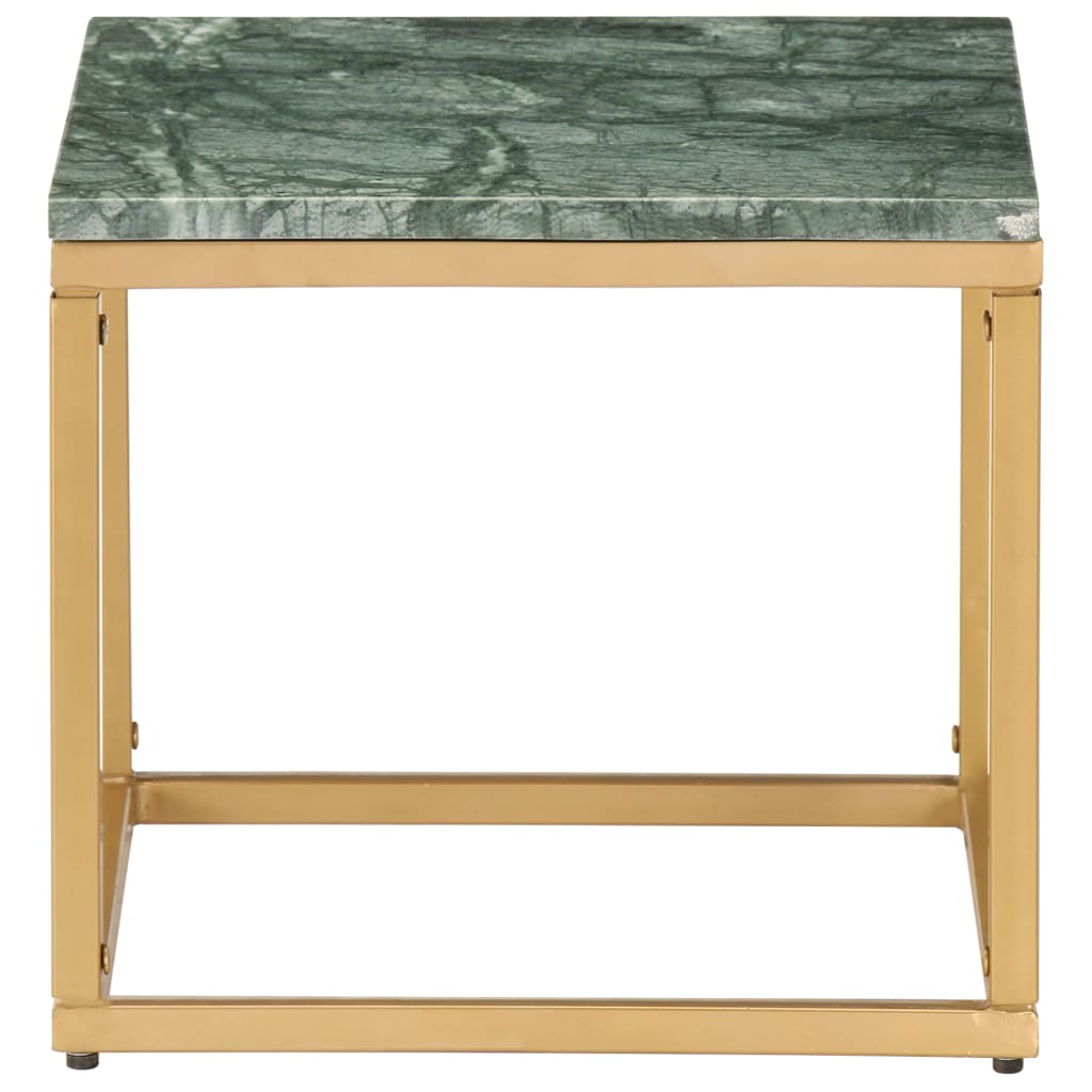 vidaXL Coffee Table Green 40x40x35 cm Real Stone with Marble Texture