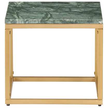 vidaXL Coffee Table Green 40x40x35 cm Real Stone with Marble Texture