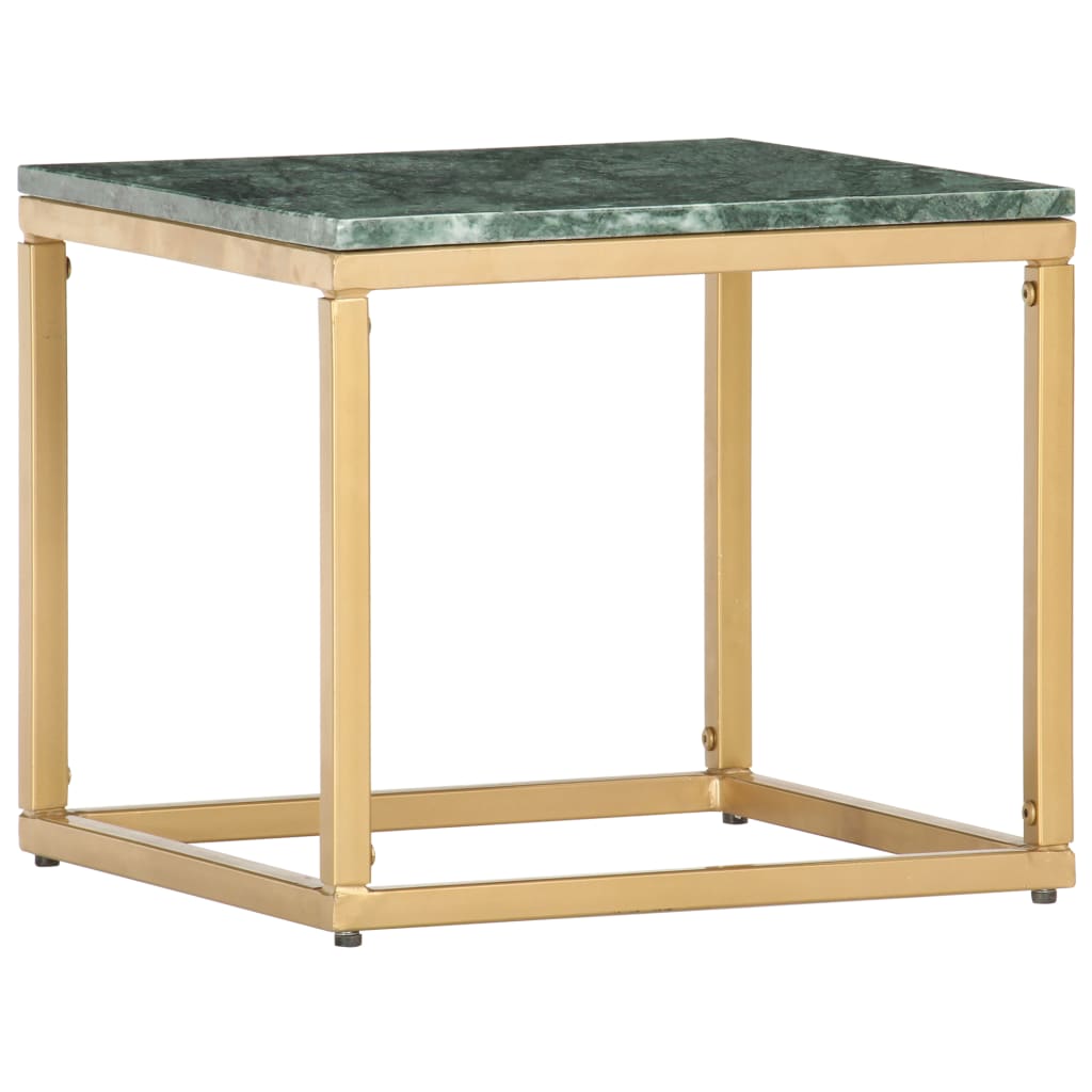 vidaXL Coffee Table Green 40x40x35 cm Real Stone with Marble Texture