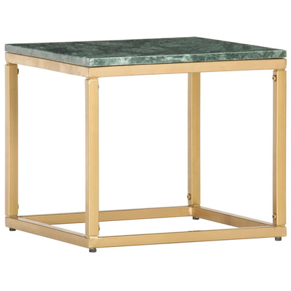 vidaXL Coffee Table Green 40x40x35 cm Real Stone with Marble Texture