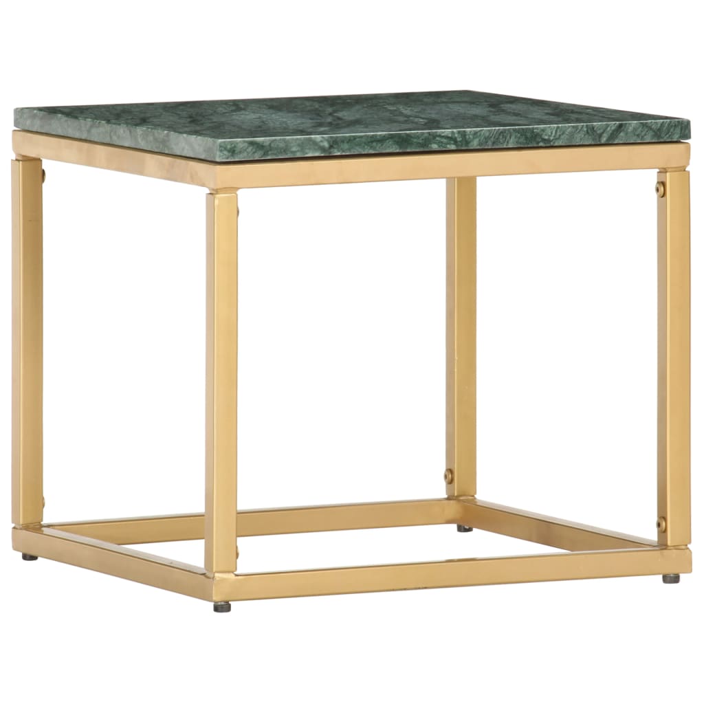 vidaXL Coffee Table Green 40x40x35 cm Real Stone with Marble Texture
