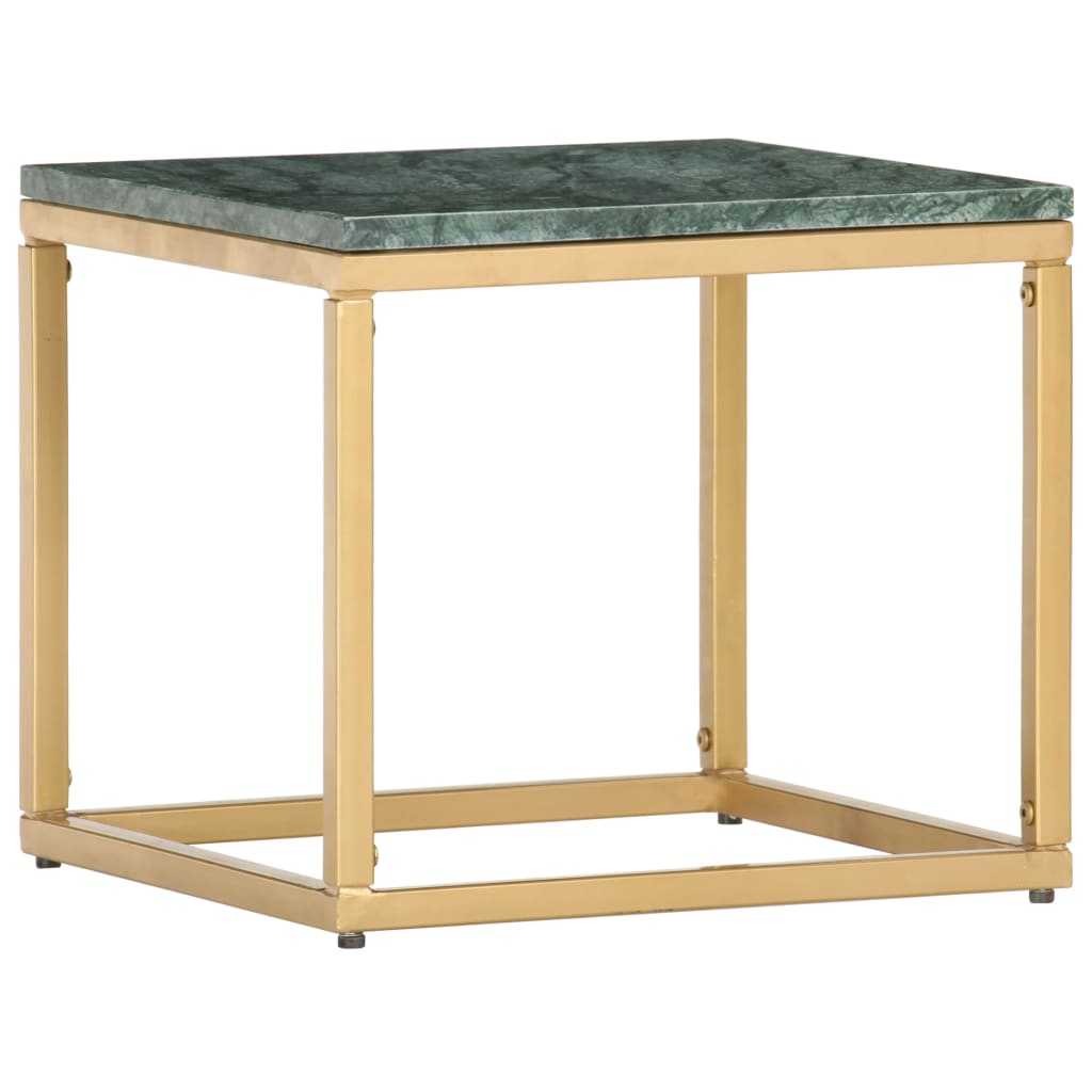 vidaXL Coffee Table Green 40x40x35 cm Real Stone with Marble Texture