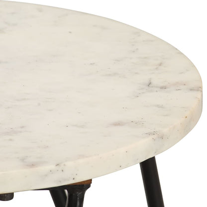 286443 vidaXL Coffee Table White 40x40x40 cm Real Stone with Marble Texture