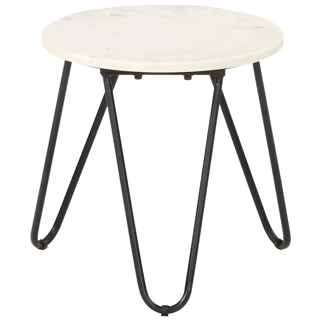 286443 vidaXL Coffee Table White 40x40x40 cm Real Stone with Marble Texture