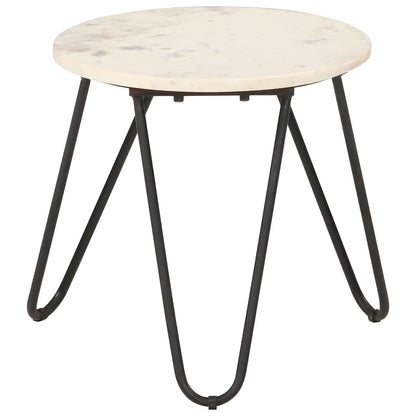 286443 vidaXL Coffee Table White 40x40x40 cm Real Stone with Marble Texture