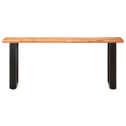 vidaXL Live Edge Bench 110 cm Solid Acacia Wood and Steel