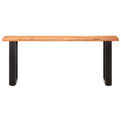 vidaXL Live Edge Bench 110 cm Solid Acacia Wood and Steel