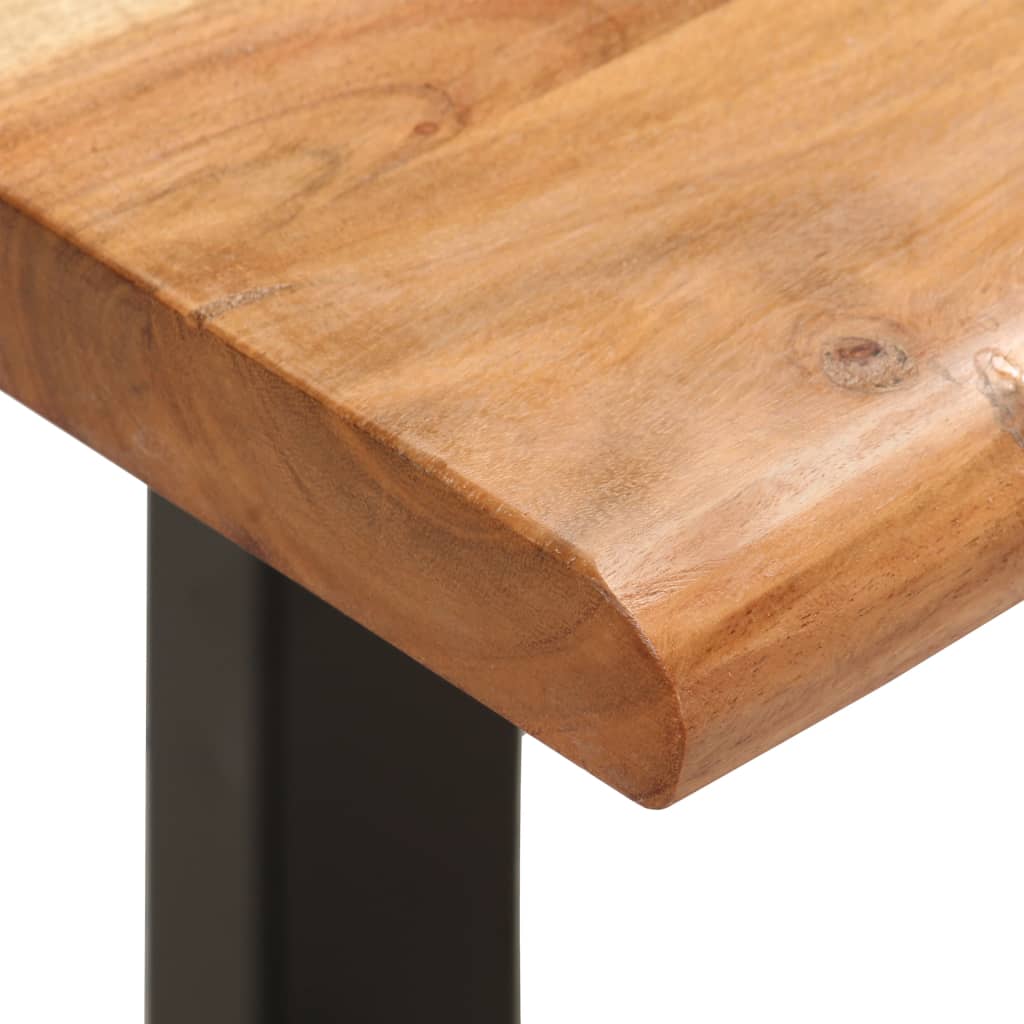 vidaXL Live Edge Bench 110 cm Solid Acacia Wood and Steel