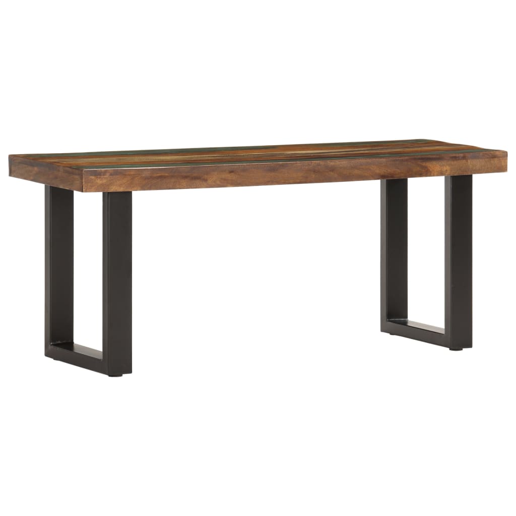 vidaXL Bench | Brown and black | Solid reclaimed wood, powder-coated steel