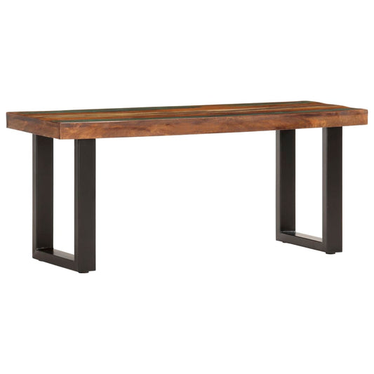 vidaXL Bench | Brown and black | Solid reclaimed wood, powder-coated steel