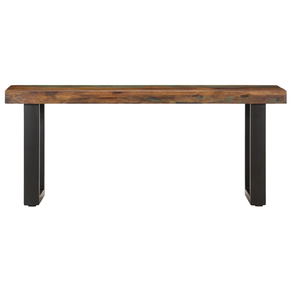 vidaXL Bench | Brown and black | Solid reclaimed wood, powder-coated steel