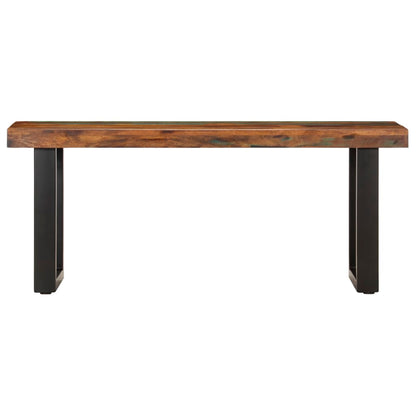 vidaXL Bench | Brown and black | Solid reclaimed wood, powder-coated steel