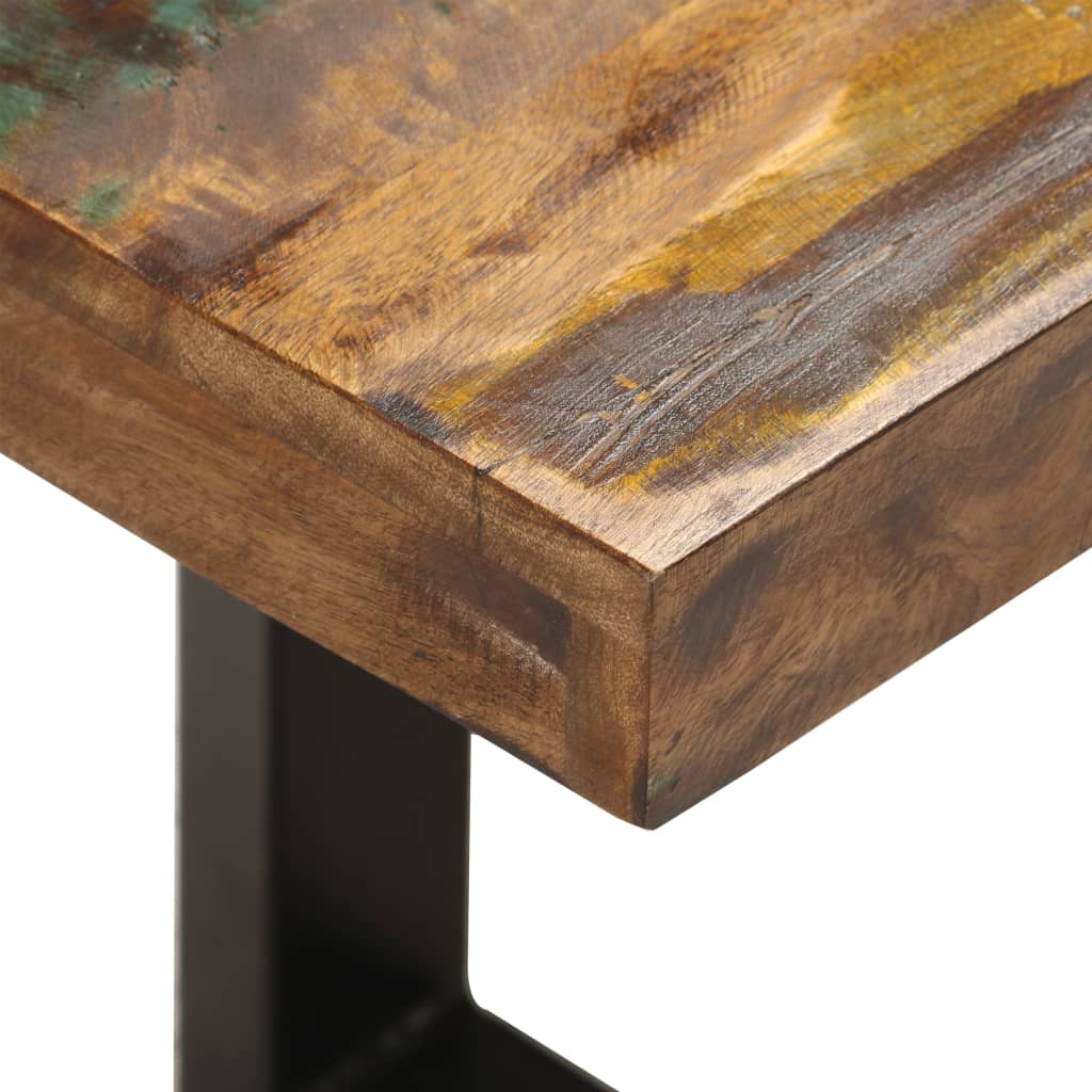 vidaXL Bench | Brown and black | Solid reclaimed wood, powder-coated steel