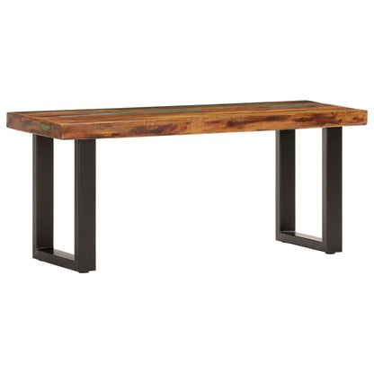 vidaXL Bench | Brown and black | Solid reclaimed wood, powder-coated steel