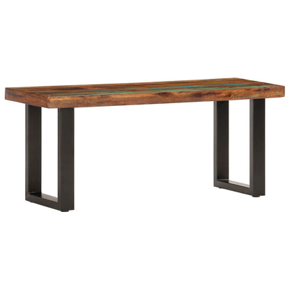 vidaXL Bench | Brown and black | Solid reclaimed wood, powder-coated steel