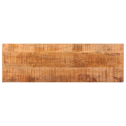 vidaXL Bench 110 cm Solid Rough Mango Wood and Steel