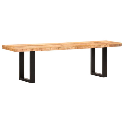 vidaXL Bench 160 cm Solid Rough Mango Wood and Steel