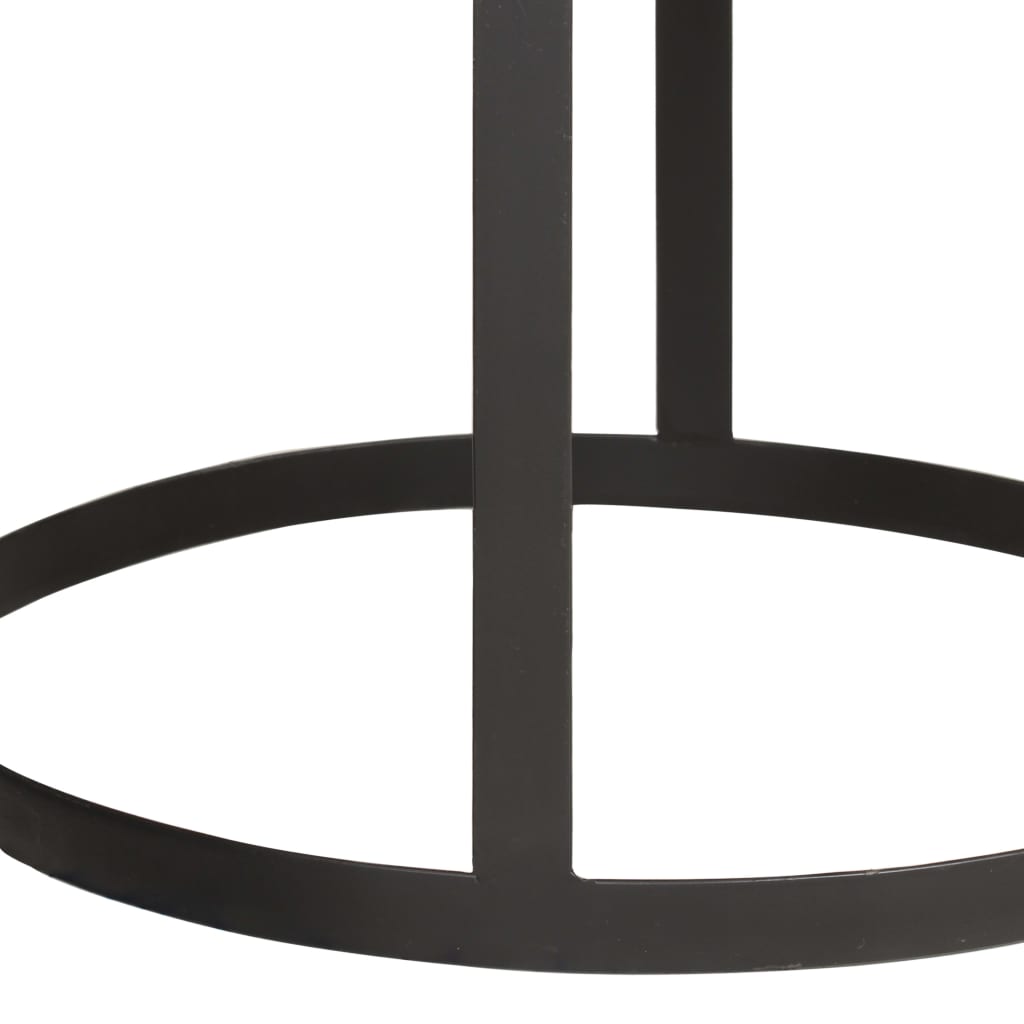 286470 vidaXL Round Side Tables 2 pcs Solid Mango Wood and Steel