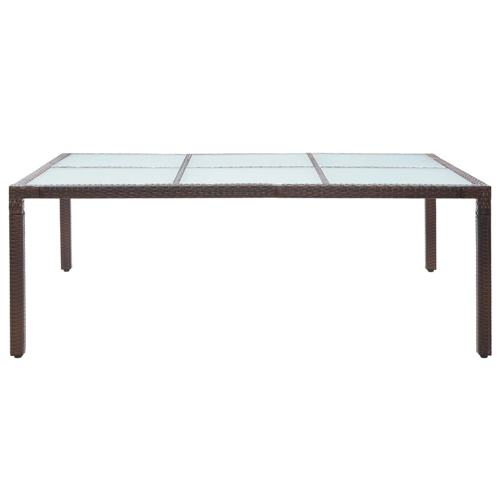 vidaXL Outdoor Dining Table Brown 200x150x74 cm Poly Rattan