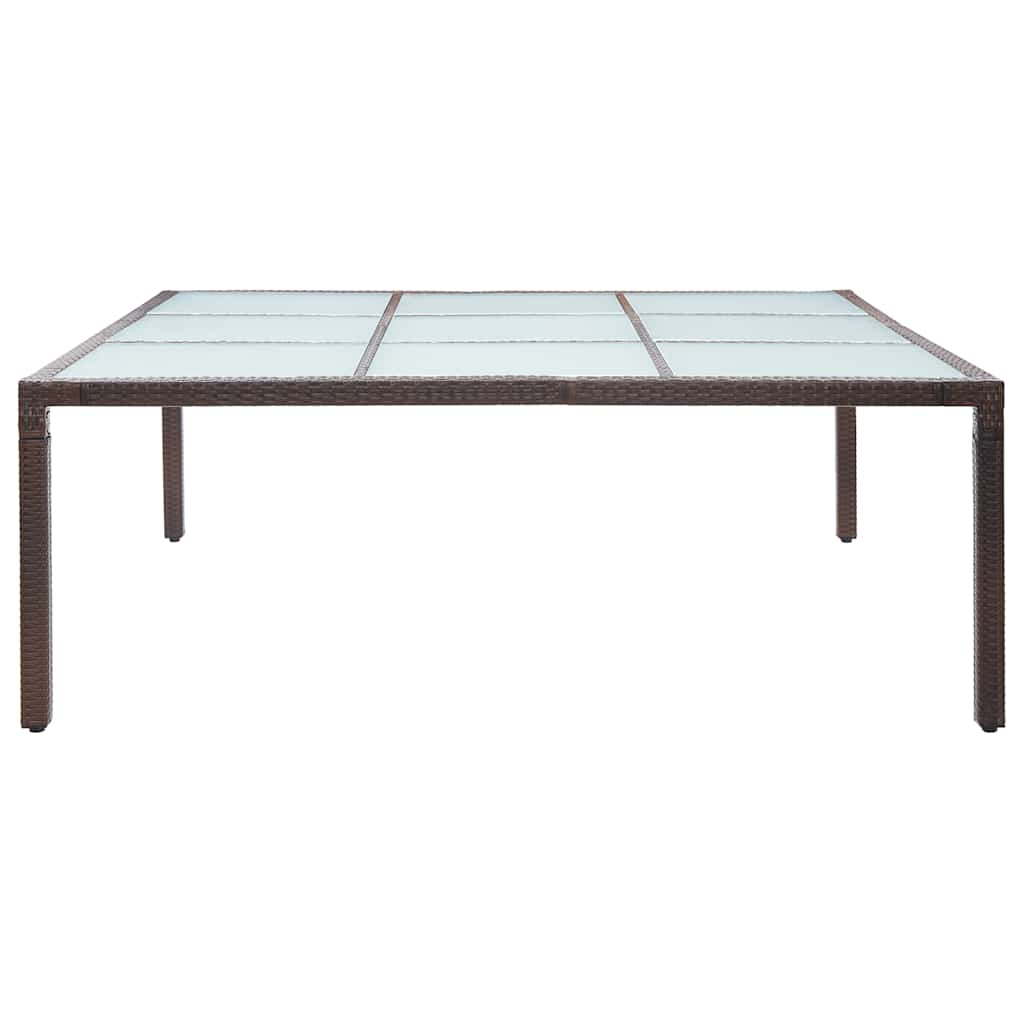 46131 vidaXL Garden Dining Table Brown 200x200x74 cm Poly Rattan