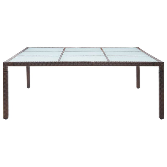 46131 vidaXL Garden Dining Table Brown 200x200x74 cm Poly Rattan