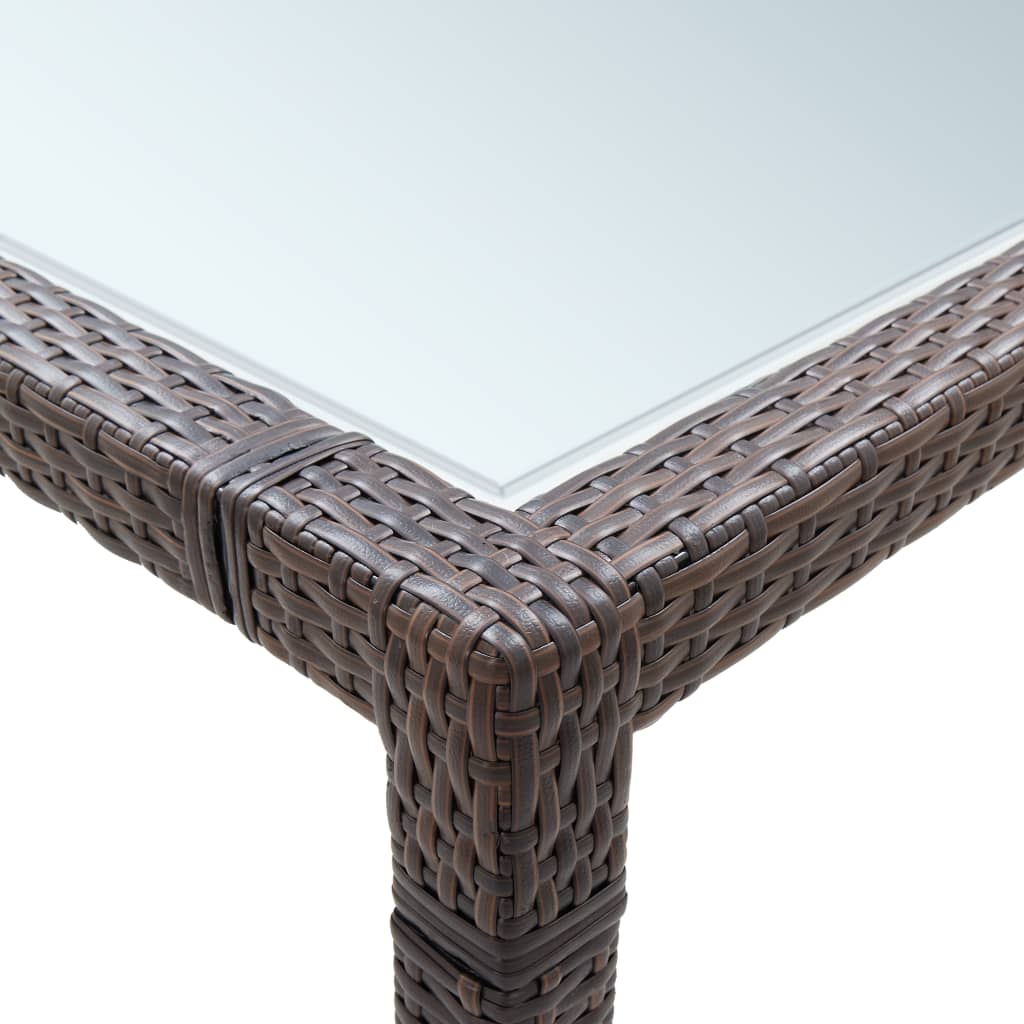 46131 vidaXL Garden Dining Table Brown 200x200x74 cm Poly Rattan