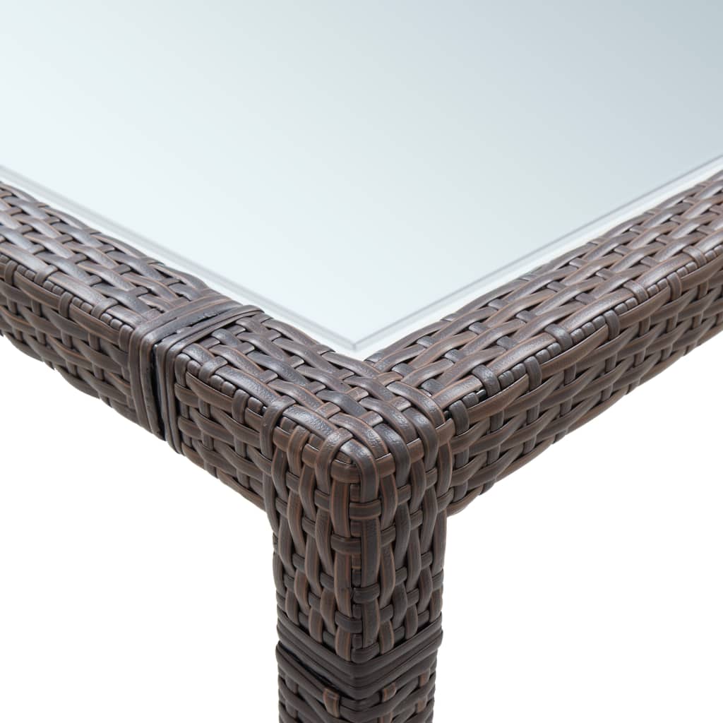 vidaXL Garden Dining Table Brown 200x200x74 cm Poly Rattan