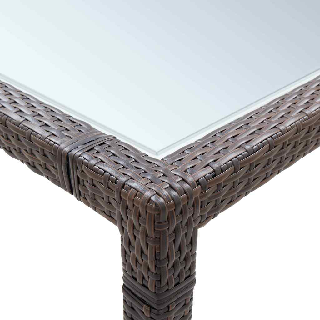 46131 vidaXL Garden Dining Table Brown 200x200x74 cm Poly Rattan