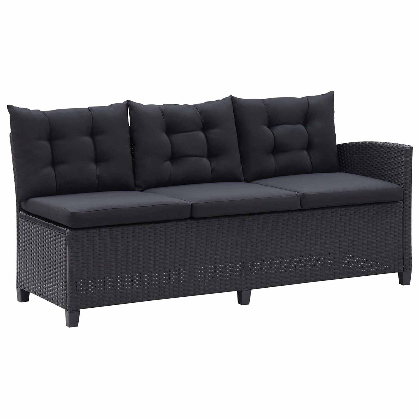 vidaXL Outdoor Furniture Sets Black Poly Rattan