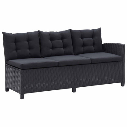 vidaXL Outdoor Furniture Sets Black Poly Rattan