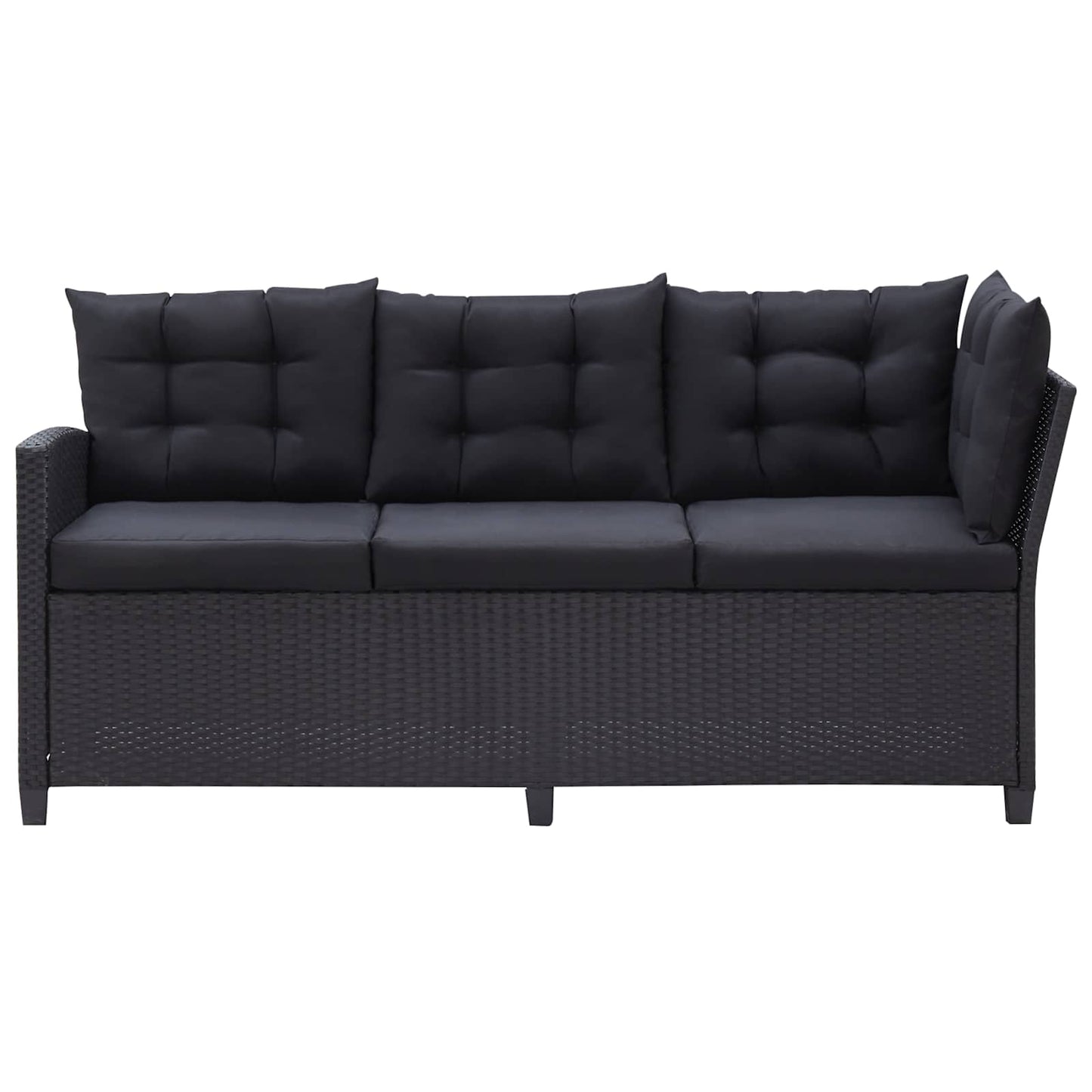 vidaXL Outdoor Furniture Sets Black Poly Rattan