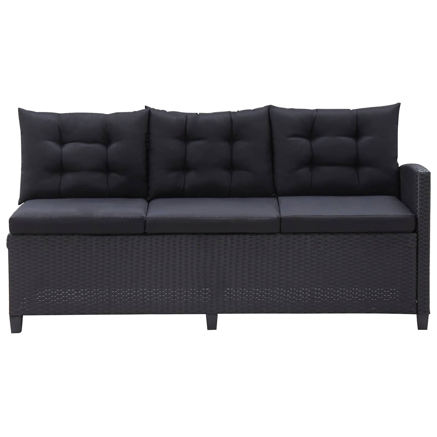vidaXL Outdoor Furniture Sets Black Poly Rattan