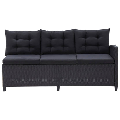 vidaXL Outdoor Furniture Sets Black Poly Rattan