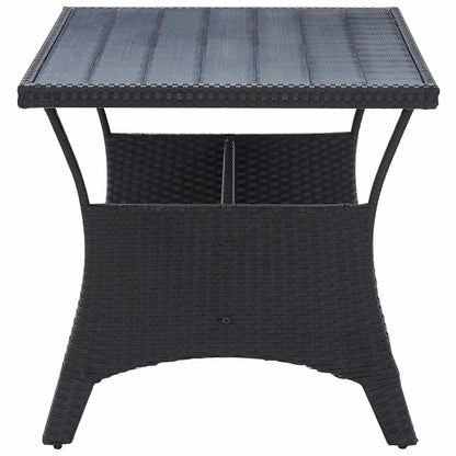 vidaXL Outdoor Furniture Sets Black Poly Rattan