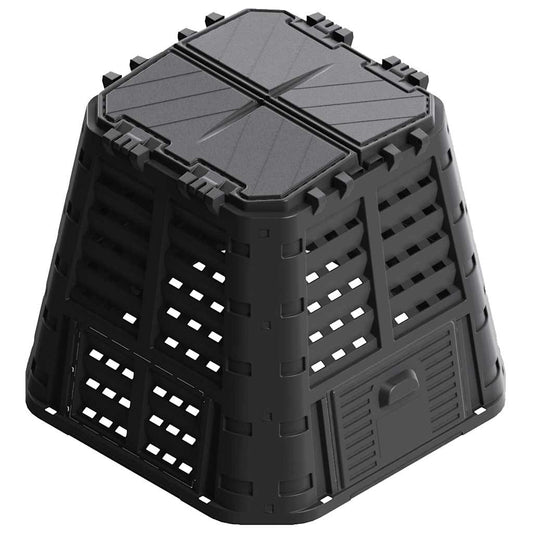 146276 vidaXL Garden Composter Black 93,3x93,3x80 cm 480 L