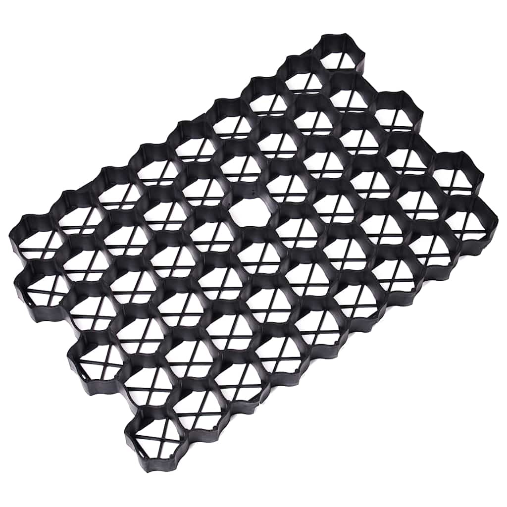 vidaXL Grass Grids 16 pcs Black 60x40x3 cm Plastic