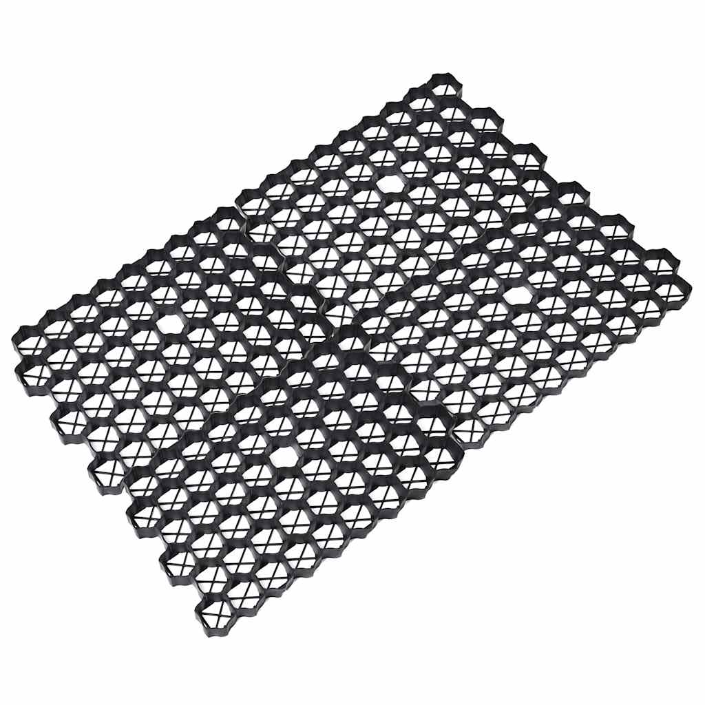vidaXL Grass Grids 16 pcs Black 60x40x3 cm Plastic