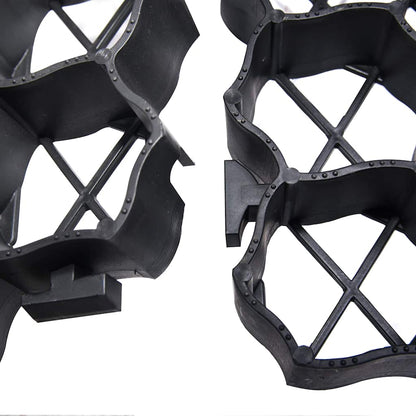 vidaXL Grass Grids 16 pcs Black 60x40x3 cm Plastic