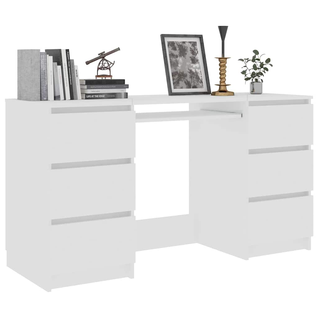 vidaXL Writing Desk White 140x50x77 cm Engineered Wood