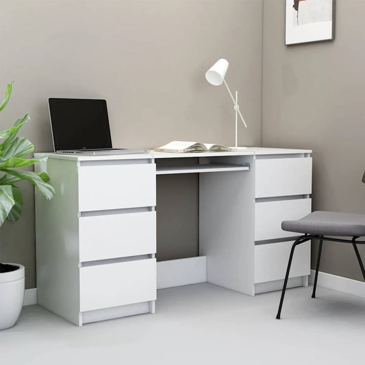 vidaXL Writing Desk | White | Engineered Wood | Medium |  Durable