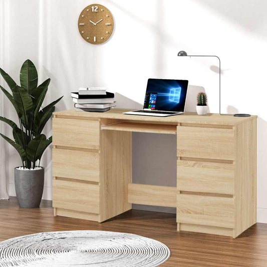 800813 vidaXL Writing Desk Sonoma Oak 140x50x77 cm Engineered Wood