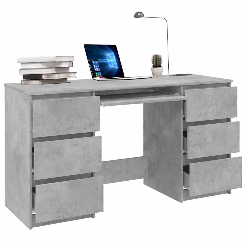 vidaXL Writing Desk | Concrete Grey | Engineered Wood | Medium | Writing Desk
