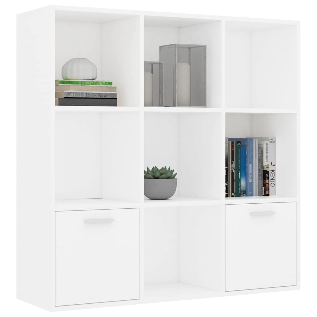 vidaXL Cabinet | White | Engineered Wood | 98 cm | Book Cabinet | Rectangular