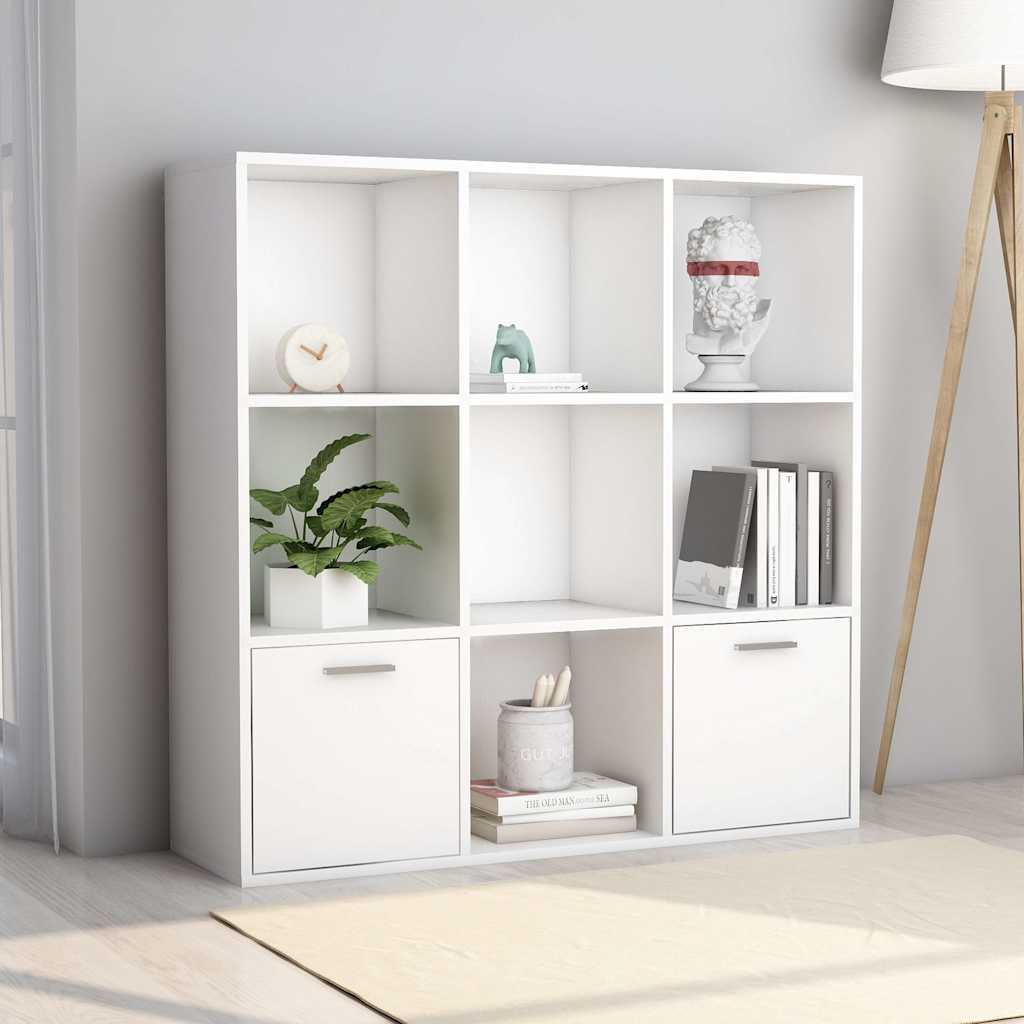 vidaXL Cabinet | White | Engineered Wood | 98 cm | Book Cabinet | Rectangular