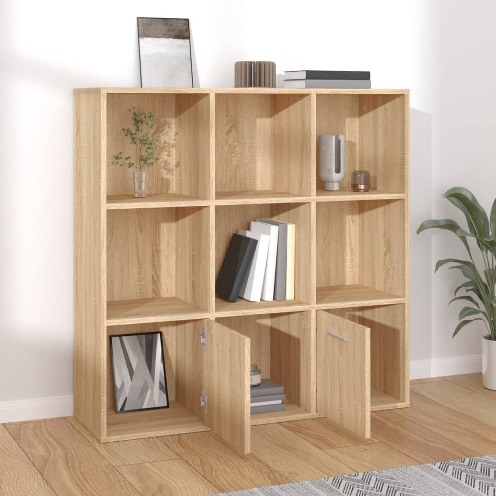vidaXL Cabinet | Sonoma oak | Engineered wood | Medium | Bookshelf | Rectangular