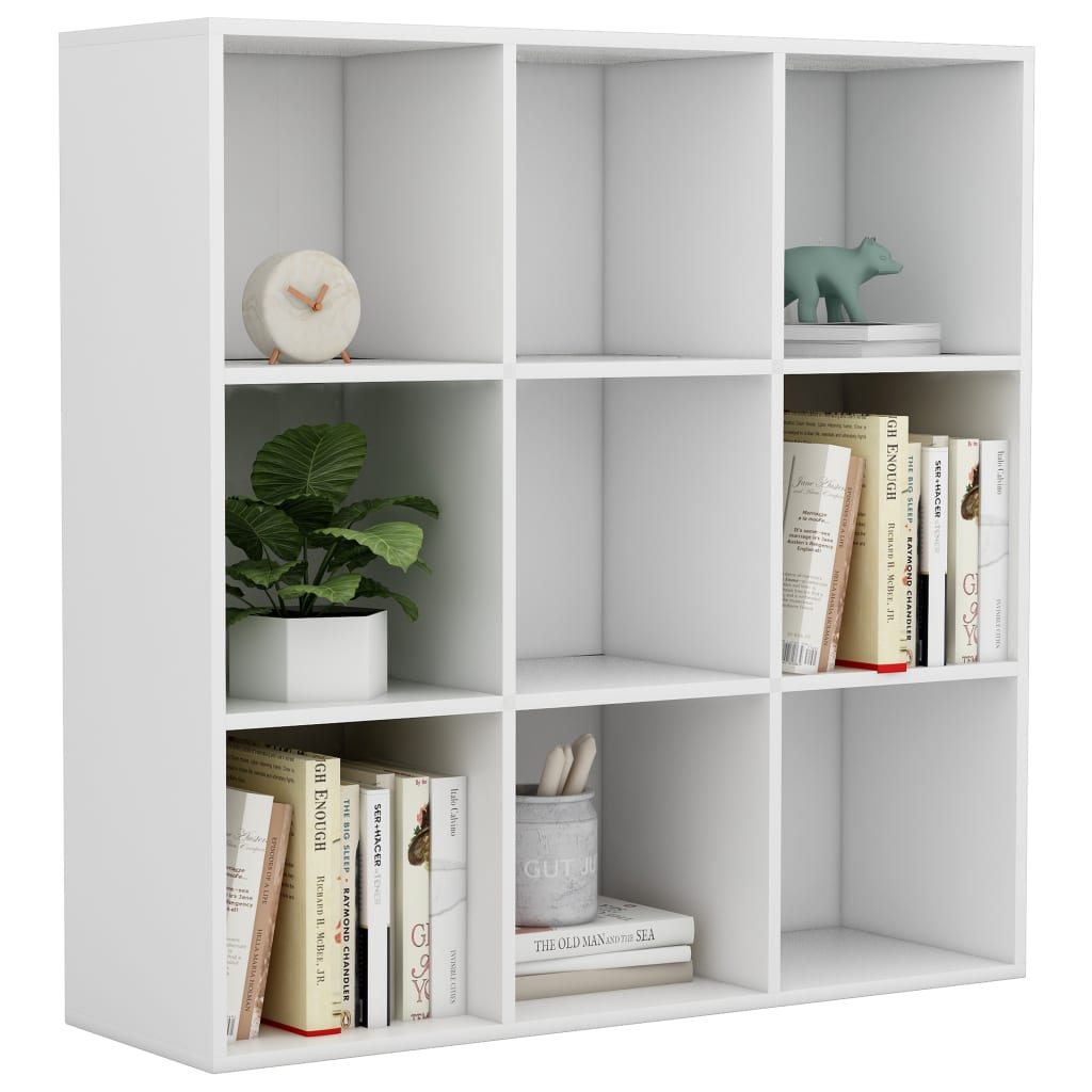 vidaXL Bookcase | White | Engineered wood | Medium | Bookcase | Rectangular