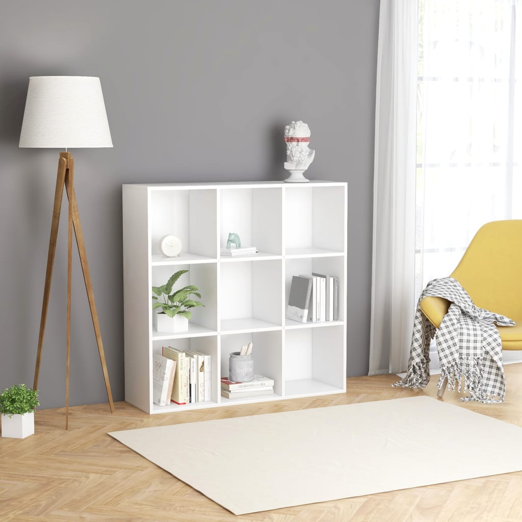 vidaXL Bookcase | White | Engineered wood | Medium | Bookcase | Rectangular