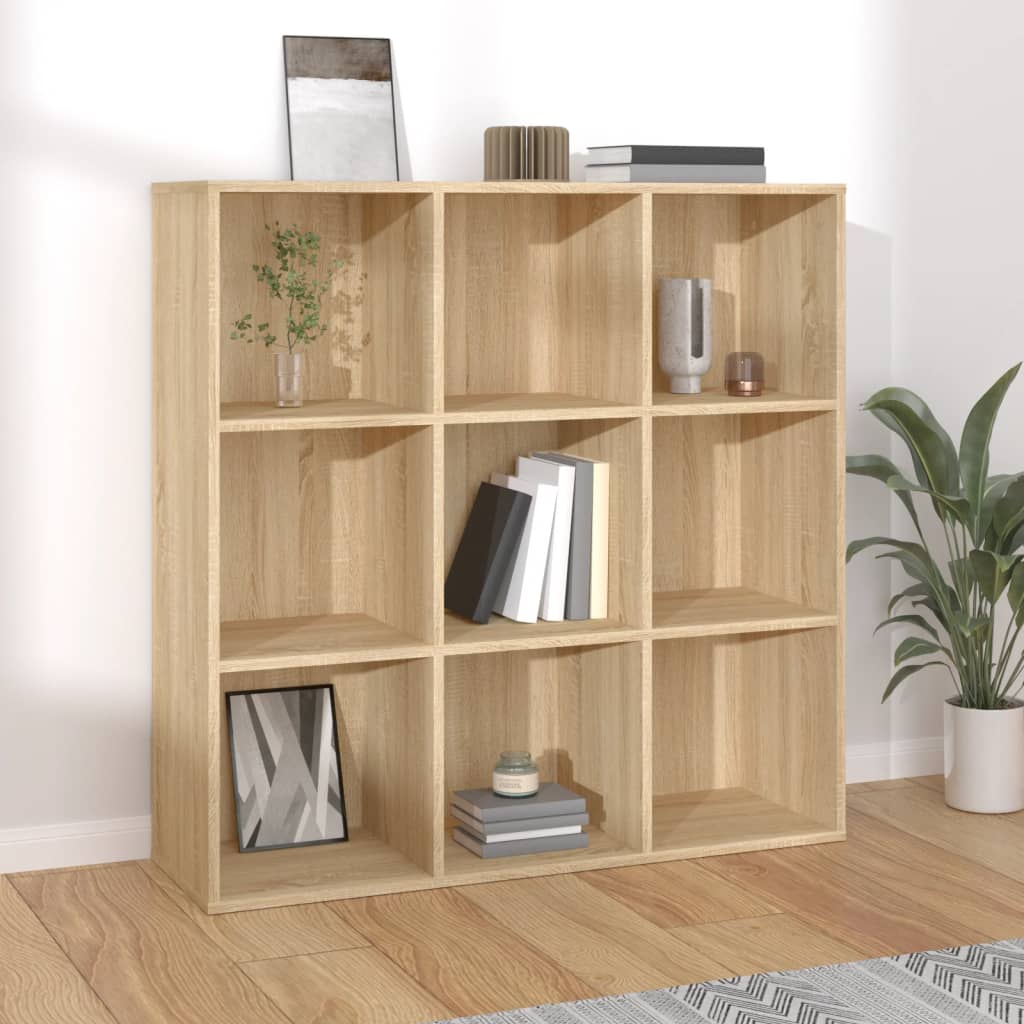 vidaXL Bookcase | Sonoma Oak | Engineered wood | Medium | Bookcase | Rectangular
