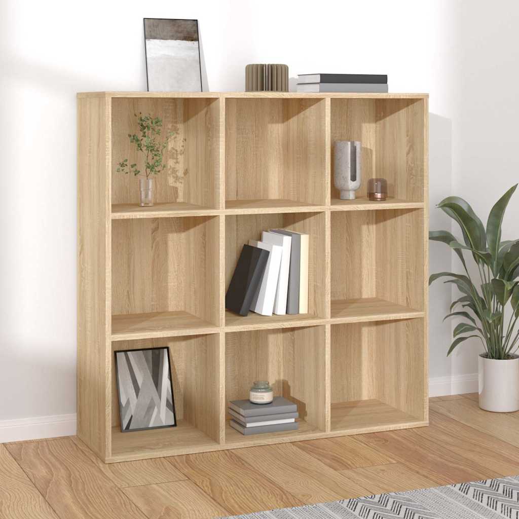 801128 vidaXL Book Cabinet Sonoma Oak 98x29x97,5 cm Engineered Wood